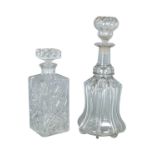 TWO ANTIQUE CRYSTAL DECANTERS