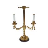 EDWARDIAN TWO BRANCH BRASS CANDELABRA