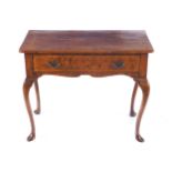 GEORGE I WALNUT AND CROSS BANDED LOWBOY