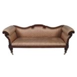 WILLIAM IV PERIOD MAHOGANY LIBRARY SETTEE