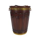 GEORGE III STYLE BRASS BOUND PEAT BUCKET