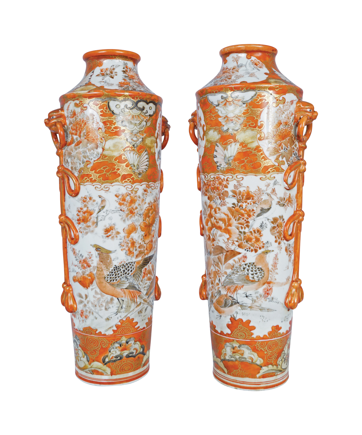 PAIR OF NINETEENTH-CENTURY JAPANESE KUTANI VASES