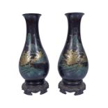 PAIR OF JAPANESE LACQUERED VASES