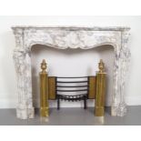 NINETEENTH-CENTURY PERIOD LOUIS XV STYLE MARBLE MANTLE PIECE