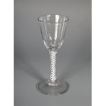 EIGHTEENTH-CENTURY OPAQUE TWIST STEMMED WINE GLASS