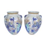 PAIR OF MEIJI PERIOD FUKAGAWA PORCELAIN VASES