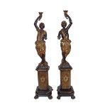 PAIR OF NINETEENTH-CENTURY VENETIAN POLYCHROME BLACKMORE FIGURES