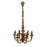 EARLY TWENTIETH-CENTURY ORMOLU FIVE BRANCH CHANDELIER