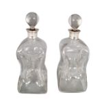 PAIR OF ASPREY'S OF LONDON DIMPLE GLASS DECANTERS