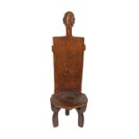 EARLY AFRICAN MAKONDE TRIBE CARVED HARDWOOD CEREMONIAL SEAT