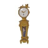 NINETEENTH-CENTURY ORMOLU AND CHAMPLEVÉ ENAMELLED PILLAR MANTLE CLOCK