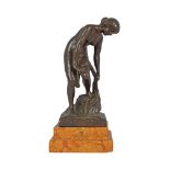 19TH CENTURY BRONZE SCULPTURE OF A LADY BATHING