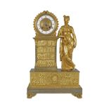 A FINE FRENCH EMPIRE GILT BRONZE MANTEL LIBRARY CLOCK CIRCA 1810