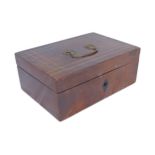 SMALL GEORGIAN MAHOGANY AND BOXWOOD INLAID JEWELLERY BOX