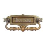 VICTORIAN BRASS COMBINATION LETTER BOX AND DOOR KNOCKER