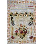 NINETEENTH-CENTURY IRISH CROSS STITCH SAMPLER