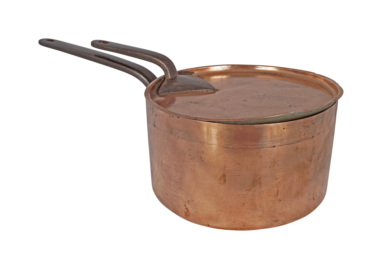 GEORGIAN COPPER SAUCEPAN AND LID