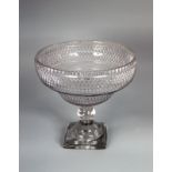 EARLY IRISH KETTLEDRUM CUT GLASS FRUIT BOWL, CIRCA 1810