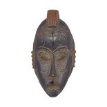 EARLY AFRICAN CARVED HARDWOOD CEREMONIAL MASK