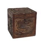 CHINESE QING PERIOD HARDWOOD TEA CADDY