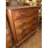 Victorian mahogany 5 drawer chest