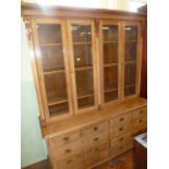 Victorian honey oak library bookcase