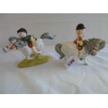 John Beswick Thelwell pony figures 'Pony Express' & Learner (2)