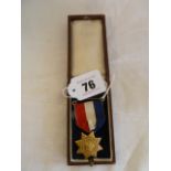 9ct Gold medal on ribbon - Victoria College of Music,