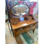 Edwardian inlaid mahogany dressing table