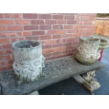 Concrete tree trunk character face planters (2)