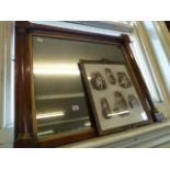 Victorian Rosewood over mantel mirror and framed family portrait montage