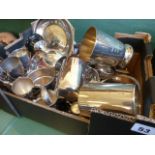 Silver plated sailing cup trophies etc