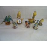 Royal Worcester bird figures - Kingfisher, Blue Tits, Yellow Hammers, Chaffinch,