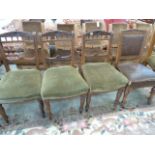 Victorian oak dining chairs (5 + 1)