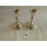 Pair silver candle sticks - Birmingham 1961