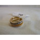 18ct Gold and diamond split band ring