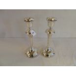 Pair 12" filled silver candlesticks - Birmingham 1994/5