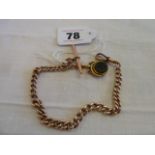9ct Gold watch chain with fob