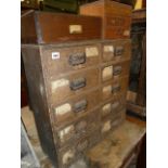 Victorian pine 10 drawer merchant cabinet,