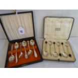 Cased silver spoons - Sheffield 1944 and Birmingham 1934 (2 sets)