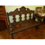 Carved oak Victorian Diamond Jubilee commemorative bench