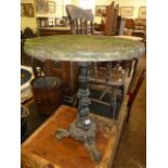 Cast iron base pub table