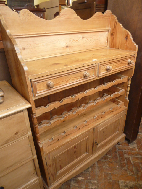 Reclaimed pine wine rack cabinet