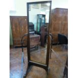 1940's Oak framed cheval mirror