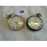 9ct Gold cased pocket watch 15 jewels and a silver cased pocket watch