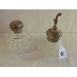 Victorian silver mounted cut glass cologne & scent bottles (2)
