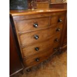 Victorian mahogany bow front 5 drawer chest