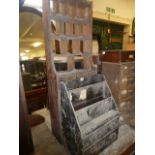 Victorian pine pigeon hole shelf and leaflet brochure display stand (2)