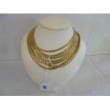 18ct Gold graduated 7 strand curb link choker necklace -Unoaerre