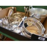 Silver plated tableware, vases,